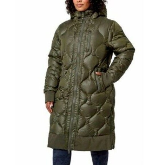 Mondetta Quilted Hooded Down Parka Green Small NWT - Picture 1 of 4